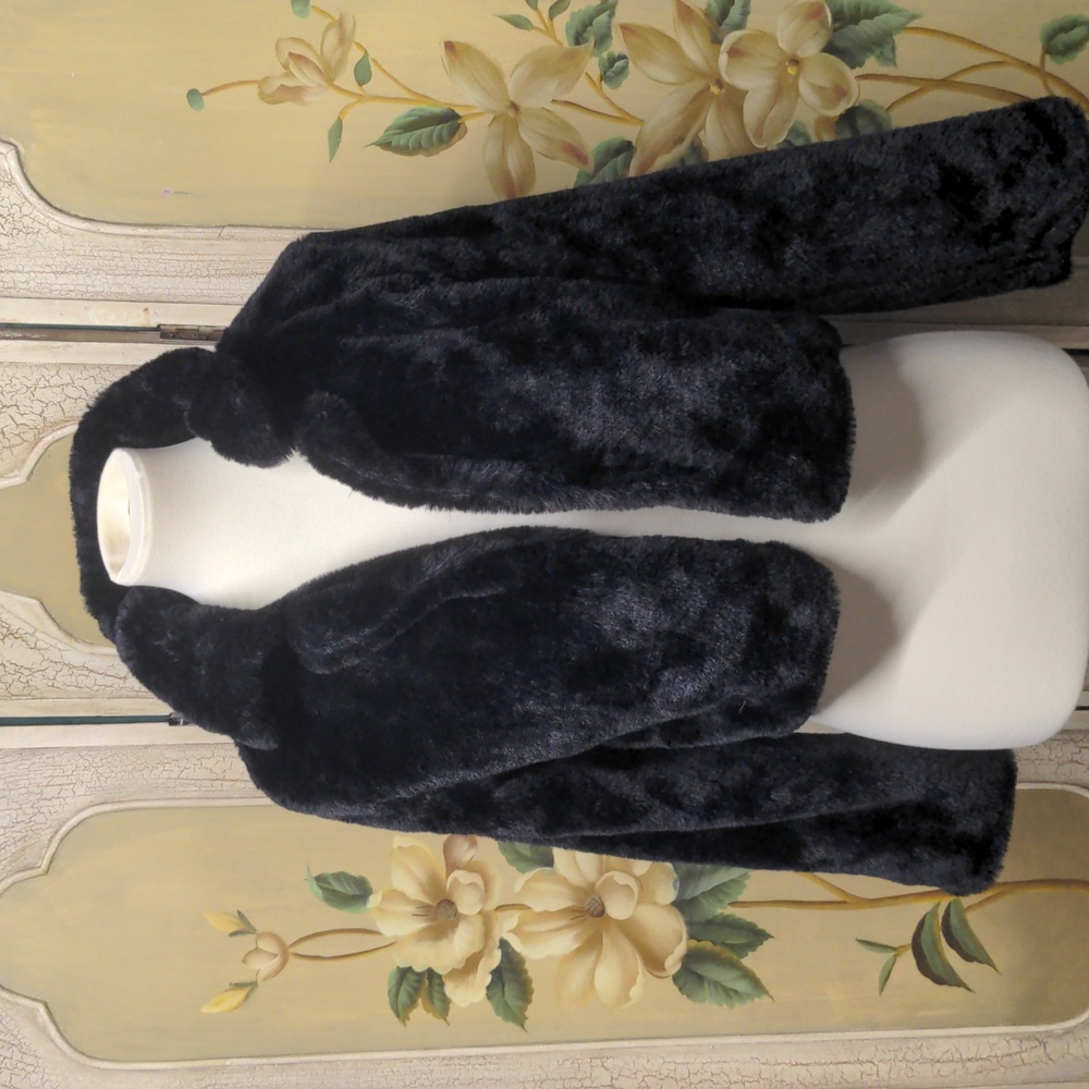 Black faux fur Velvet Jacket